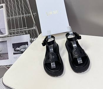 kitlife Dior D-Club Sandal White Calfskin black