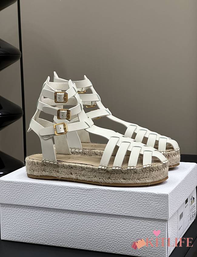 kitlife Dioriviera Dior Marine Sandal White Calfskin  - 1