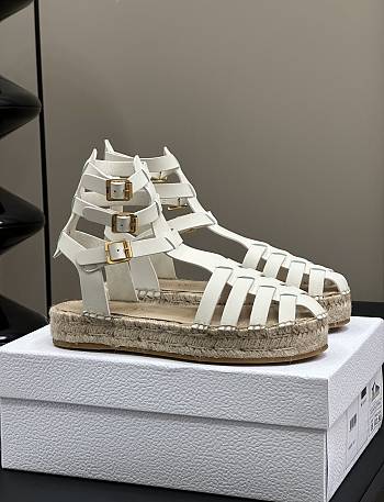 kitlife Dioriviera Dior Marine Sandal White Calfskin 