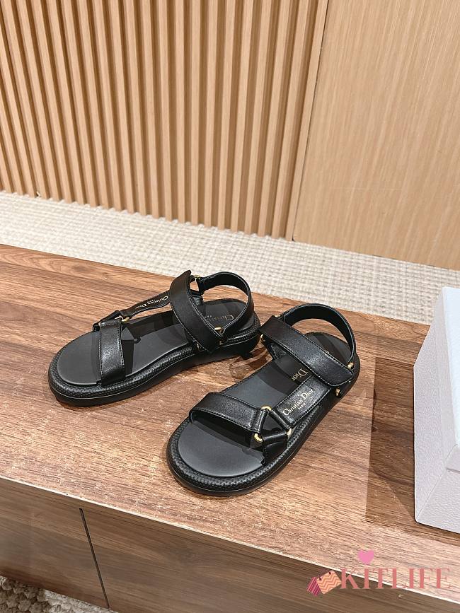 Dioriviera D-Wave Sandal Deep Black Technical Fabric - 1