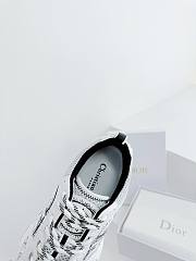 Dior Chrono Sneaker White and Black Mesh with Leather-Effect Panels - 4