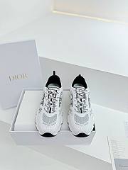 Dior Chrono Sneaker White and Black Mesh with Leather-Effect Panels - 2