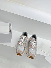 Dior Chrono Sneaker White Mesh with Nude and Silver-Tone Laminated Leather-Effect Panels - 6