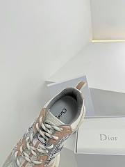 Dior Chrono Sneaker White Mesh with Nude and Silver-Tone Laminated Leather-Effect Panels - 3