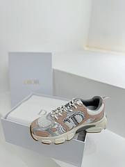 Dior Chrono Sneaker White Mesh with Nude and Silver-Tone Laminated Leather-Effect Panels - 5