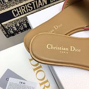 Dior Dway Slide Natural Raffia and Pink Embroidered Cotton - 5