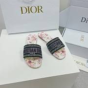 kitlife Dior Dway Slide White Multicolor Cotton and Embroidered - 1