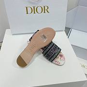 kitlife Dior Dway Slide White Multicolor Cotton and Embroidered - 5