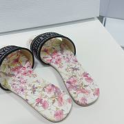 kitlife Dior Dway Slide White Multicolor Cotton and Embroidered - 3