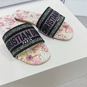 kitlife Dior Dway Slide White Multicolor Cotton and Embroidered - 2