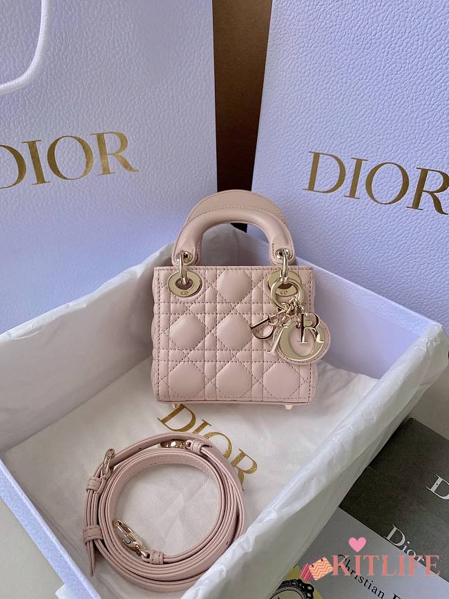 kitlife Dior mico lady pastel Pink bag - 12x11x5cm - 1