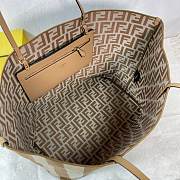 Kitlife Fendi Large Roll Reversible shopper in Pequin striped and light brown FF fabric bag 35x22×19.5 cm - 6