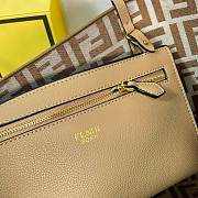 Kitlife Fendi Large Roll Reversible shopper in Pequin striped and light brown FF fabric bag 35x22×19.5 cm - 4