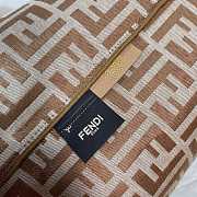 Kitlife Fendi Large Roll Reversible shopper in Pequin striped and light brown FF fabric bag 35x22×19.5 cm - 2