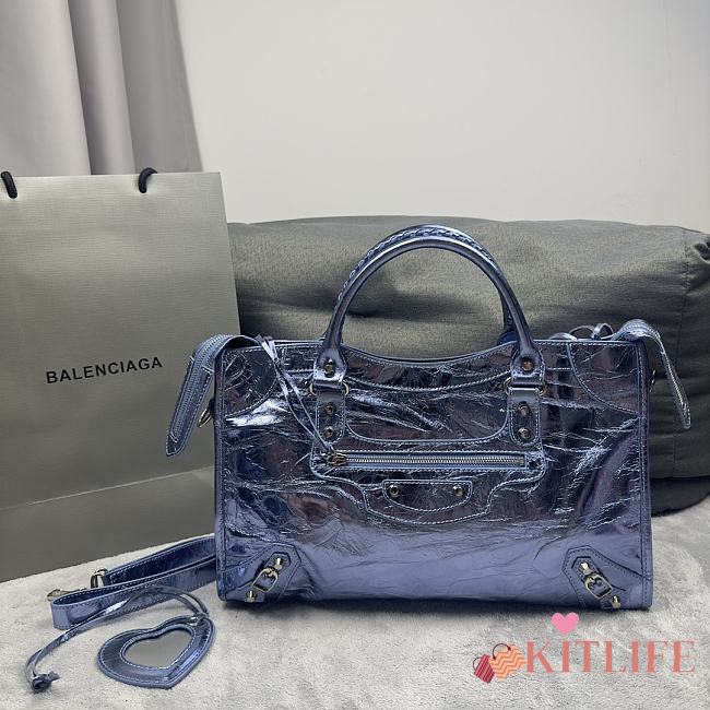 Kitlife Balenciaga Le City Large Bag in blue bag - 38x25x14 cm - 1