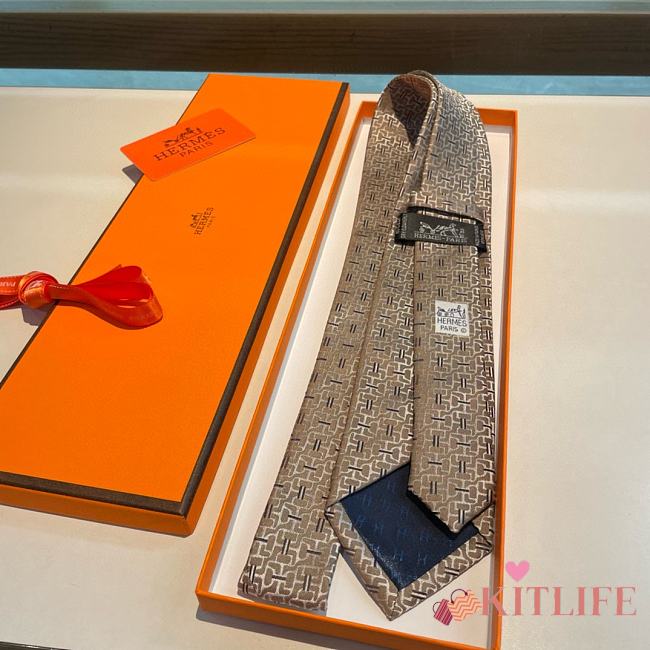 kitlife Hermes Tie brown - 1