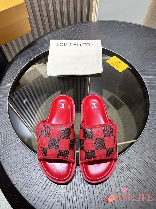 kitlife Louis Vuitton men sandals red caro - 1