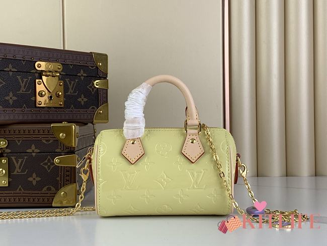 kitlife Louis Vuitton Nano Speedy Yellow mini bag - 16 x 10 x 7.5 cm - 1