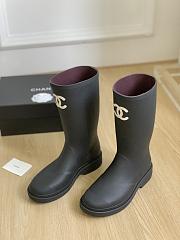 kitlife Chanel boots long rain black  - 2