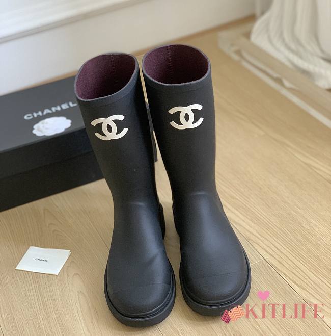 kitlife Chanel boots long rain black  - 1