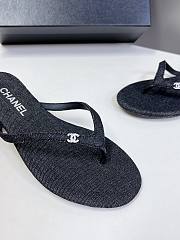 Kitlife Chanel Thong Cotton & Silk Dark Gray & Silver - 2