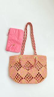 Kitlife Chanel small tote bag beige&pink bag - 24.5x32x10 cm - 1