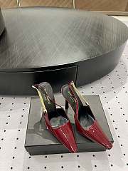 Kitlife YSL lee slingback pumps in patent leather red heels 7.5cm - 6