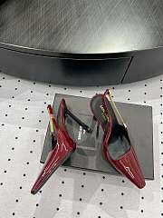 Kitlife YSL lee slingback pumps in patent leather red heels 7.5cm - 5