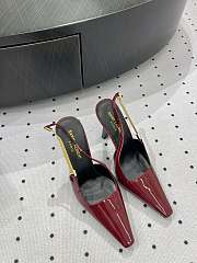 Kitlife YSL lee slingback pumps in patent leather red heels 7.5cm - 3