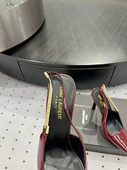 Kitlife YSL lee slingback pumps in patent leather red heels 7.5cm - 2