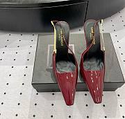 Kitlife YSL lee slingback pumps in patent leather red heels 7.5cm - 1