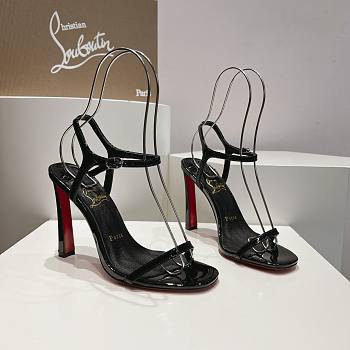 Kitlife Christian Louboutin Women's Black Condora Patent leather sandals 