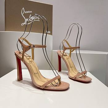 Kitlife Christian Louboutin Women's Nude Condora Patent leather sandals