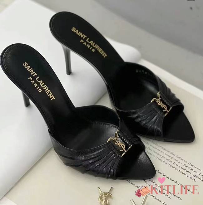 kitlife YSL BABYLONE MULES IN SMOOTH LEATHER HEELS 9CM - 1