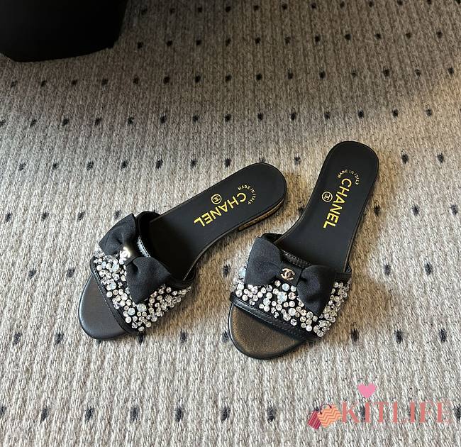 Kitlife Chanel flat slides black - 1