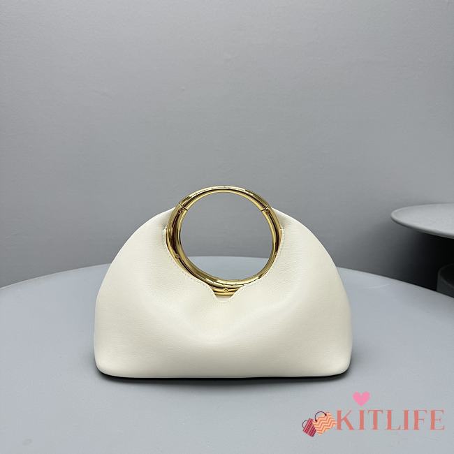 kitlife Jacquemus Le Calino LES SCULPTURES Ring handbag white - 24×9.5x20cm - 1