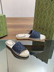 Kitlife Gucci Slide Espadrile with GG Crystals denim  - 1