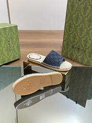 Kitlife Gucci Slide Espadrile with GG Crystals denim  - 6