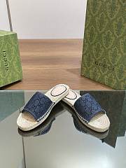 Kitlife Gucci Slide Espadrile with GG Crystals denim  - 5