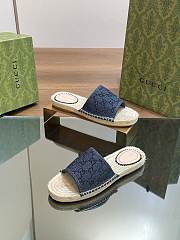 Kitlife Gucci Slide Espadrile with GG Crystals denim  - 4