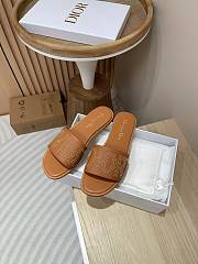 kitlife Dway Dior Slide brown Calfskin and Gold-Finish Studs - 1