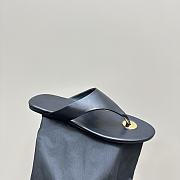 kitlife Saint Laurent leather thong slides black  - 4