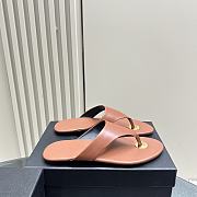 kitlife Saint Laurent leather thong slides brown - 1