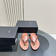 kitlife Saint Laurent leather thong slides brown - 4