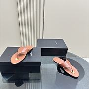 kitlife Saint Laurent leather thong slides brown - 3