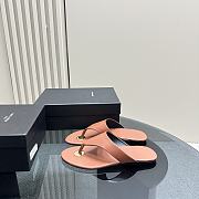 kitlife Saint Laurent leather thong slides brown - 2
