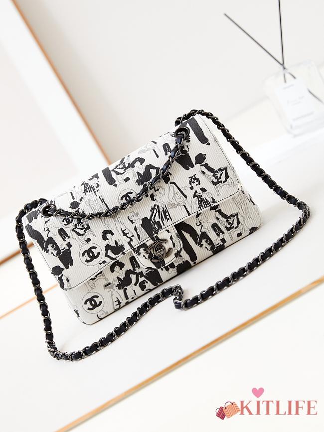 kitlife Chanel Classic white&black bag - 25cm - 1
