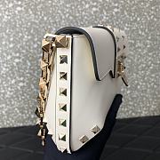 kitlife VALENTINO GARAVANI Rockstud brushed-leather shoulder bag white - 26x13x7cm - 4