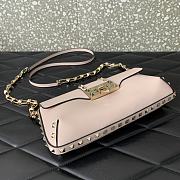 kitlife VALENTINO GARAVANI Rockstud brushed-leather shoulder bag Pink - 26x13x7cm - 2