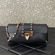 kitlife VALENTINO GARAVANI Rockstud brushed-leather shoulder bag Black - 26x13x7cm - 1